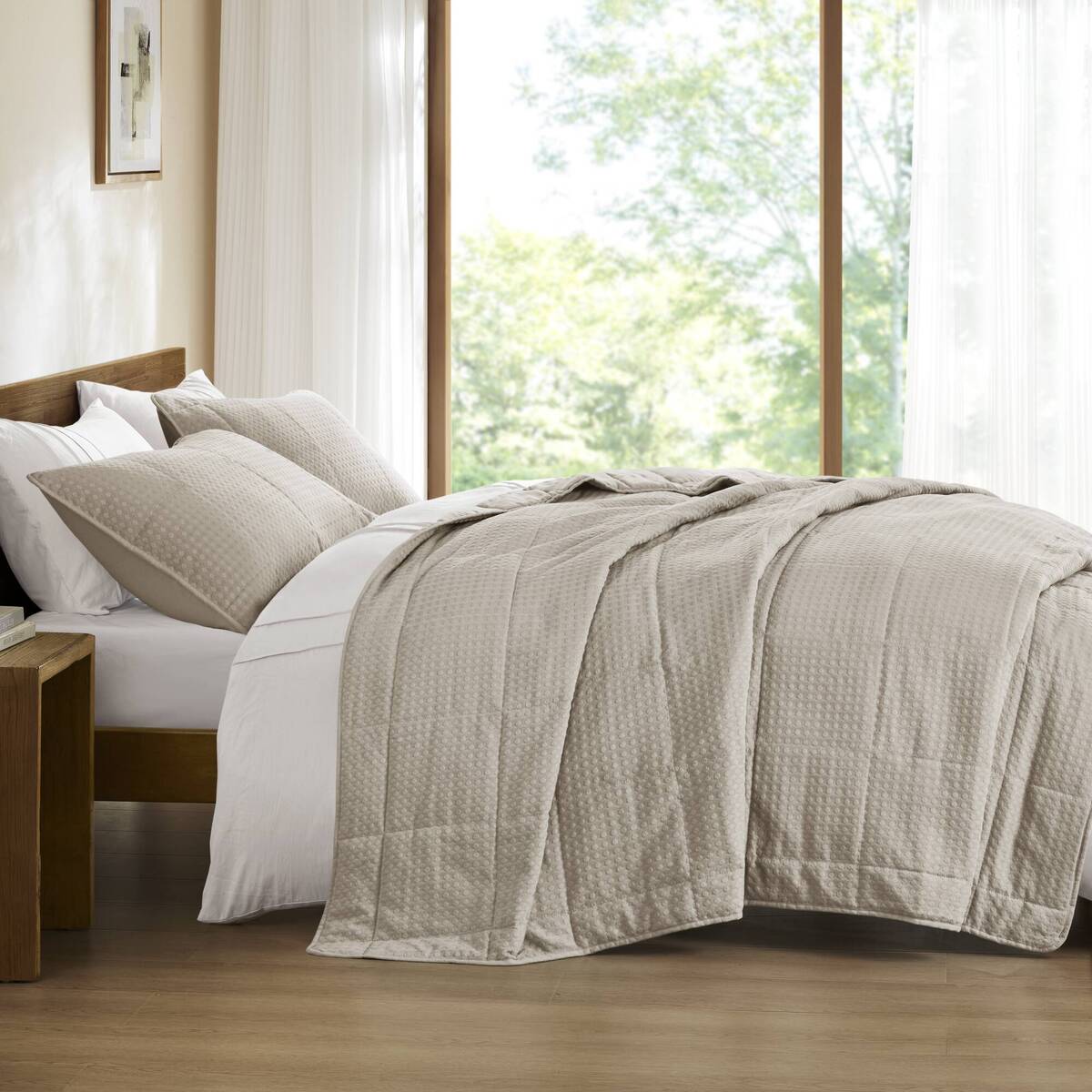 Waffle Weave Textured Quilt Set