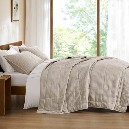 Waffle Weave Textured Quilt Set