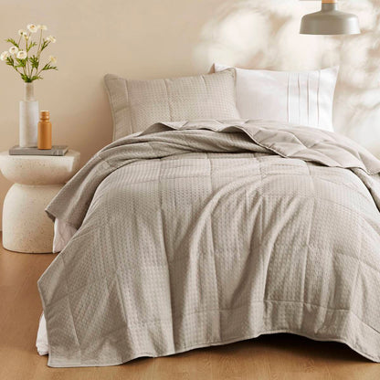 Waffle Weave Textured Quilt Set