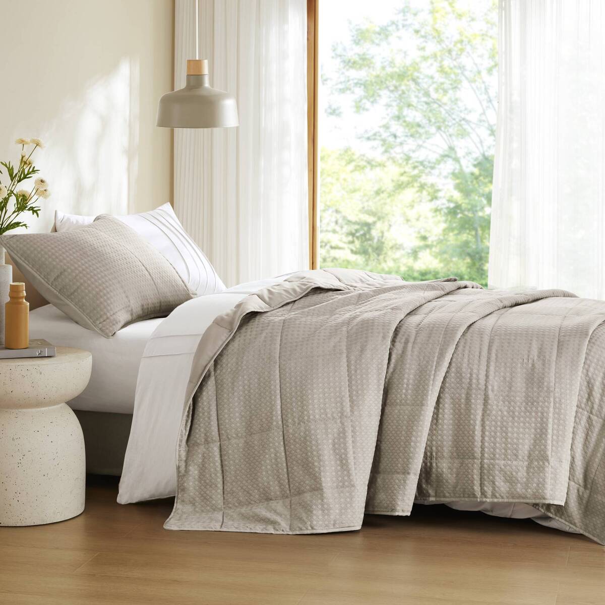 Waffle Weave Textured Quilt Set