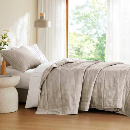 Waffle Weave Textured Quilt Set