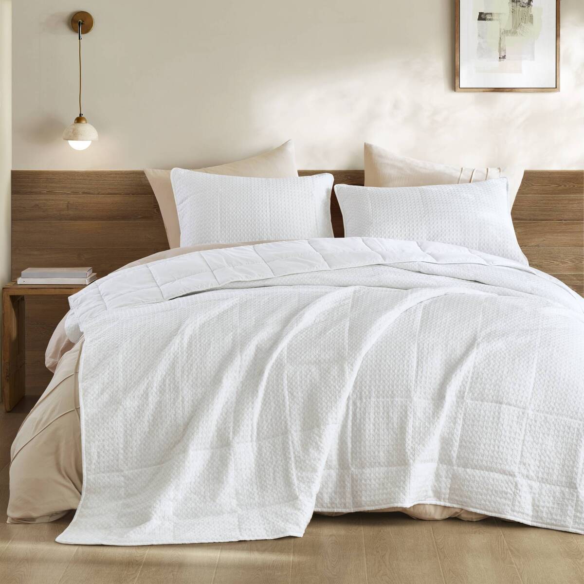 Waffle Weave Textured Quilt Set