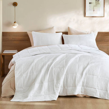 Waffle Weave Textured Quilt Set