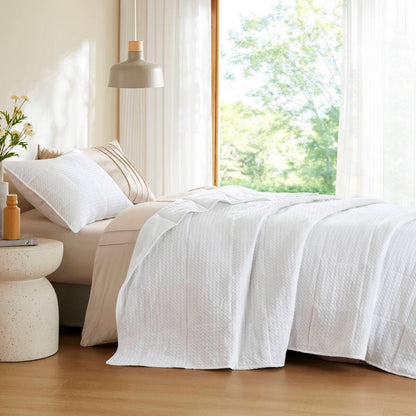 Waffle Weave Textured Quilt Set
