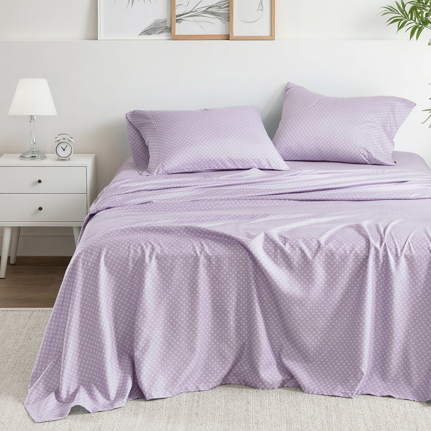 Microfiber Comforter Set, Watercolor Flora Print