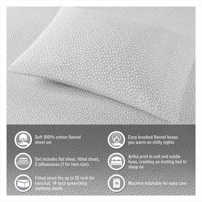 Cozy Cotton Flannel Printed Sheet Set