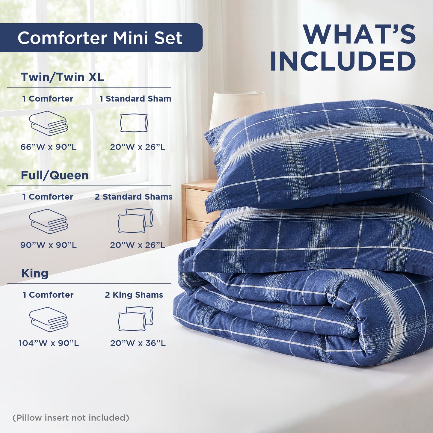 Plaid Reversible Comforter Sets with Pillow Shams