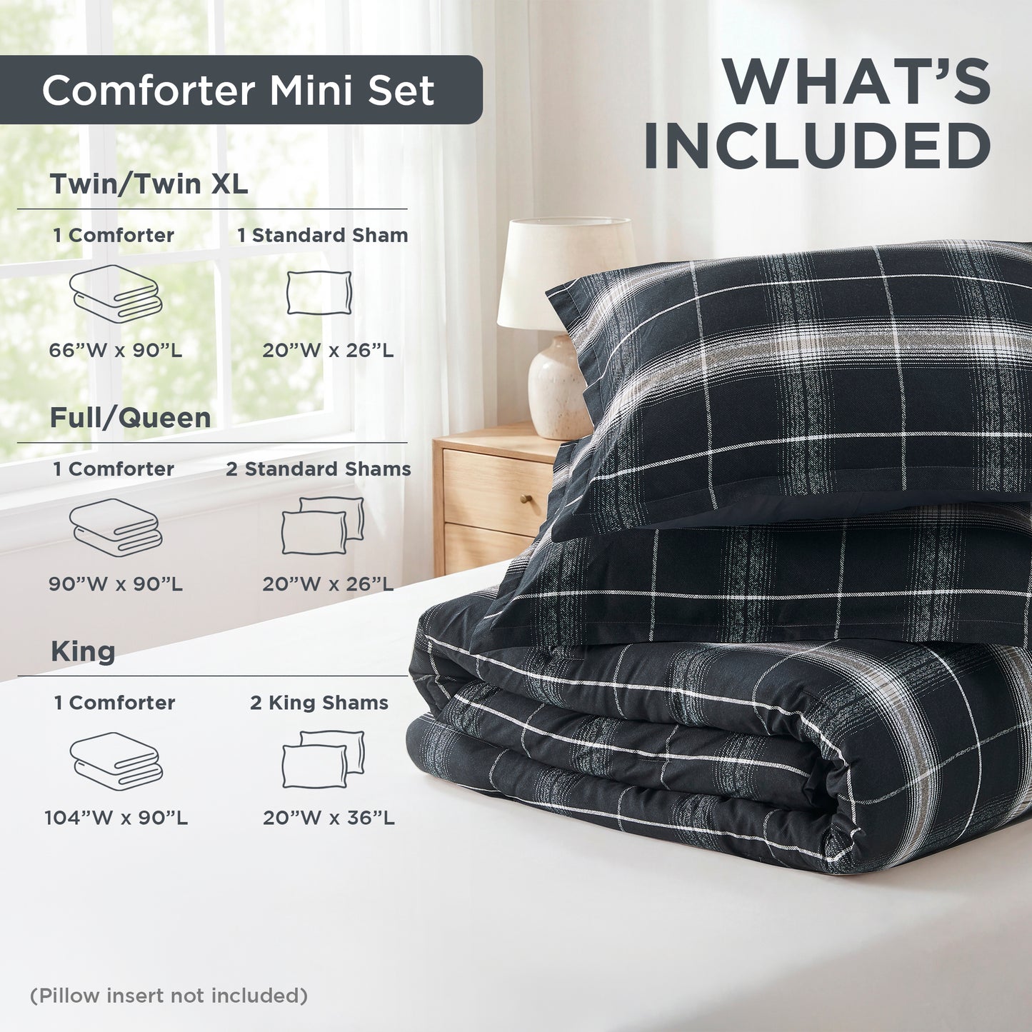 Plaid Reversible Comforter Sets with Pillow Shams