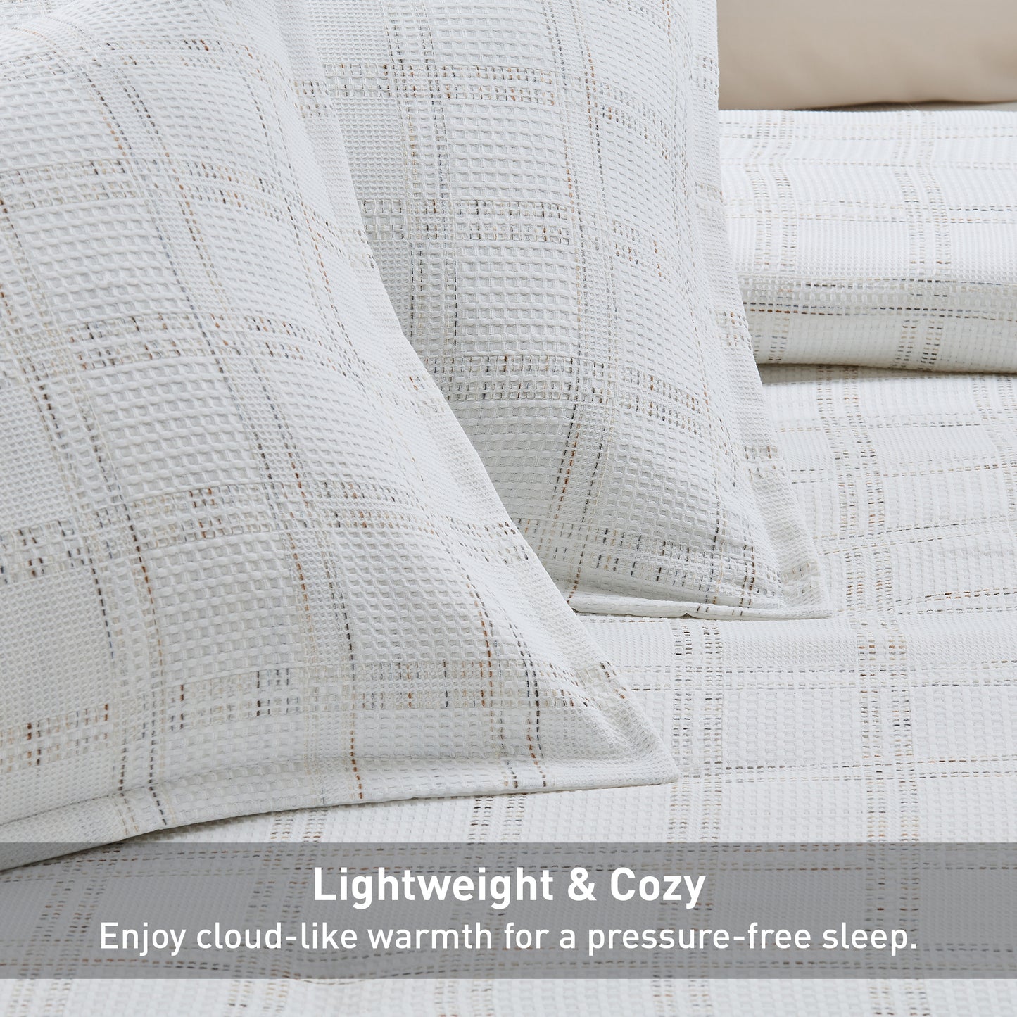 Solid Classic Waffle Weave Textured Duvet Cover Set